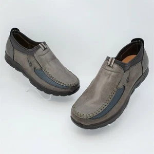Burui Jing Para Hombres Marrón Sin Cordones Mocasines Zapatos Suela Agarre Parte Inferior Talla 46 EE. UU. 11-12 - Imagen 1 de 11