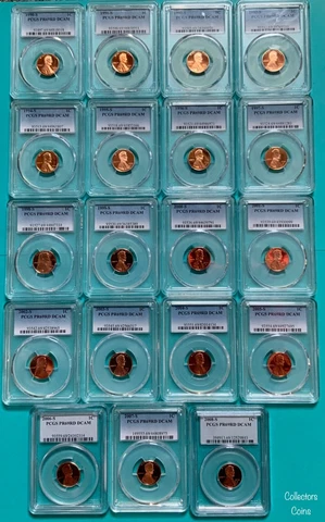 1990 - 1999, 2000 - 2007, 2008 S 19 Coin PCGS 69 RD DCAM Proof Lincoln Cent Set Cover
