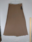 Apostrophe Maxi Skirt Womens Large Tan Khaki Beige Long Full Stretchy Elastic