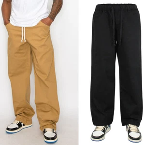 Victorious Men's Essential Loose Baggy Relaxed Twill Jogger Pants S~5XL JG814EY - Picture 1 of 14