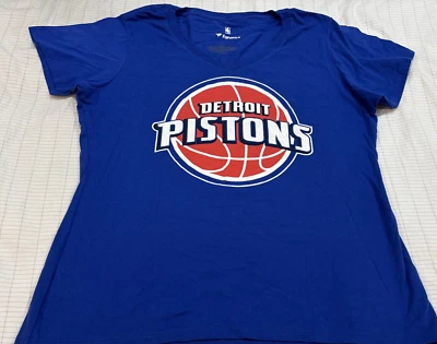 Women's Fanatics NBA Detroit Pistons V-Neck Basketball T-Shirt Size L Large Tee - Image 1 of 4