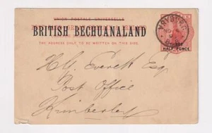 British Bechuanland, QV Three Half Pence Overprint Stationery Postcard. Used. - Picture 1 of 2