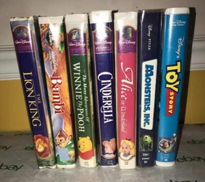 Walt Disney 7 VHS Movie Bundle Lot- Lion King, Bambi, Winnie The Pooh, Toy Story - Picture 1 of 1