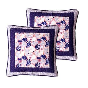 DaDa Bedding Set of 2 Blossom Floral Patchwork Lilac Purple Throw Pillow Covers