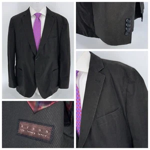 Kroon Blazer 46R Dark Olive Stripe Cotton Polyester 2B 2V Unstructured YGI S4-12 - Picture 1 of 15