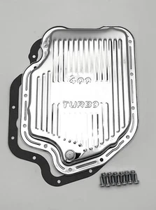 GM Transmission Oil Pan TH400 Turbo 400 Steel Stock Capacity Hot Rod Kit Chrome - Picture 1 of 2