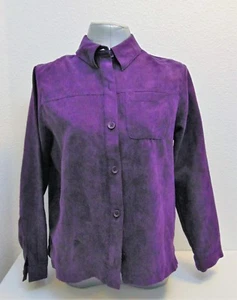 Women's Studio Works Long Sleeve Button Up Shirt Jacket Top Purple Size PM - Picture 1 of 3