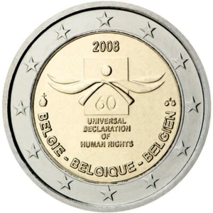 Belgium 2008 2 euro coin UNC the Universal Declaration of Human Rights - Picture 1 of 1