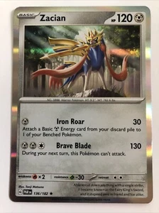Pokémon TCG Paradox Rift Zacian Holofoil 136/182 NM Rare - Picture 1 of 2