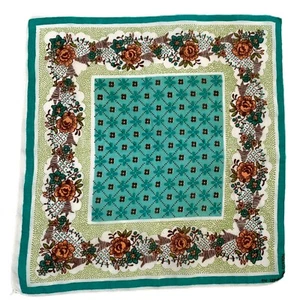 Floral Cotton Bridesmaid Wedding Handkerchief Cottage Core Vintage Granny - Picture 1 of 3