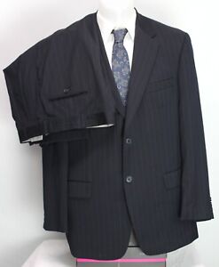 Andrew Fezza Men's Suit Jacket R43 Pants R37 Stripes Navy 