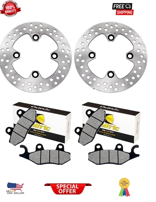 2 Front Brake Disc W/ Pad For Kawasaki Brute Force 750 KVF750 4X4 4X4I 2005-2020 - Image 1 of 2