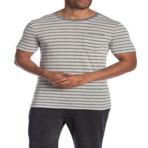Alternative Stripe Pocket Tee, Eco Gray Riviera Stripe, [S] - Picture 1 of 2