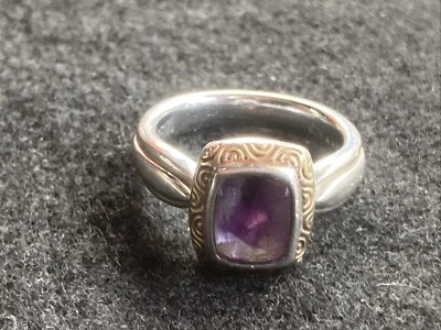 Anillo Amatista Lorenzo Vintage 18k Y Esterlina Talla 7  Foto 1 de 4
