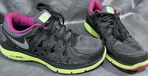 Nike Womens Dual Fusion Gray Black Yellow Running Shoes Sneakers 599564-009 Sz 8 - Picture 1 of 10