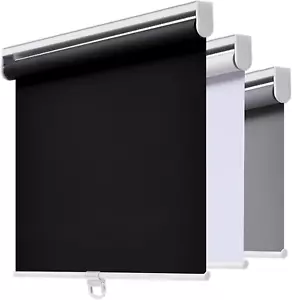 Cordless Roller Shades Blackout Blinds for Windows Room Darkening Rolled Up Shad - Picture 1 of 7