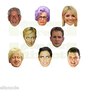 TV Celebrity Face Masks Stag Do Hen Night Fancy Dress Party Free UK Shipping - Picture 1 of 2