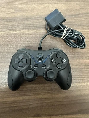 TTX Tech Wired Black Controller Gamepad For Sony PlayStation 2 PS2 Very Good 4E - Image 1 of 3