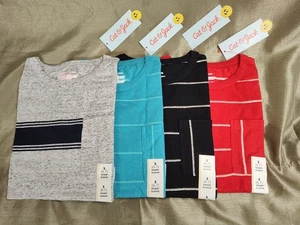 4 Neu mit Etikett Cat & Jack kurzärmlige Shirts Tasche Jungen S (6/7) rot, schwarz türkis grau - Bild 1 von 4
