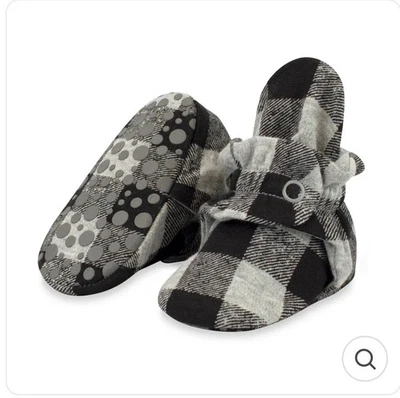 NUEVO CON ETIQUETAS Zutano Negro Gris Búfalo Cuadros Botines Algodón Orgánico A Presión Ajustable 3m Foto 1 de 4