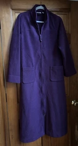 Albornoz polar púrpura largo completo L Bean para mujer con bolsillos - Imagen 1 de 3