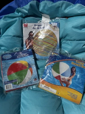 Vintage Lot Of 3 Sealed Different 48 Inch Beach Balls Sealed MIP - Image 1 of 4