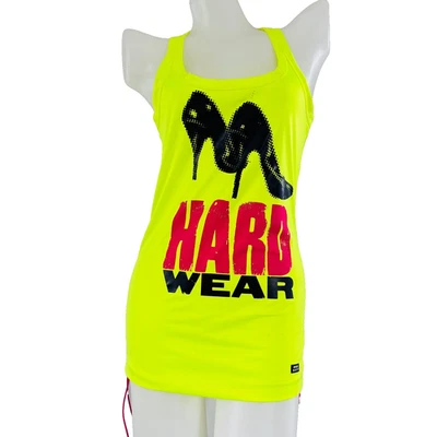 Camiseta sin mangas Y2K de colección Miss Sixty de lujo amarillo neón DURA DESGASTE rosa caliente salir M 90 Foto 1 de 4