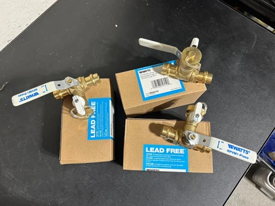 VÁLVULAS DE DRENAJE DE PURGA DE PROPRESIÓN DE VATIOS PRO PRESS 1/2" VIEGA NIBCO CANTIDAD (3) *NUEVO EN CAJA* Foto 1 de 4