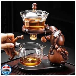 Lazy Kungfu Drip TeaPot, hitzebeständiges Teeservice, halbautomatische Glas Teekanne - Bild 1 von 1