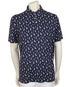 POLO Ralph Lauren Sailboat Print Jersey Lightweight Cotton Shirt Pony Logo AS308 - Picture 1 of 4