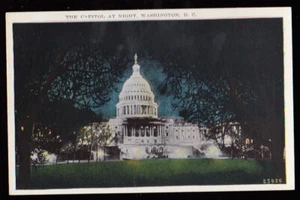 WASHINGTON DC The Capitol at Night ca 1920s postcard - Picture 1 of 2
