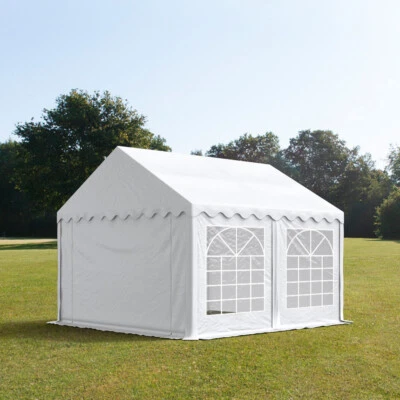 Partyzelt 4x5m Festzelt Gartenzelt Pavillon Bierzelt wasserdicht PVC weiß NEU - Bild 1 von 4
