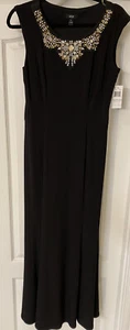 MSK Black Jeweled Maxi Dress Sz 8 - Picture 1 of 6