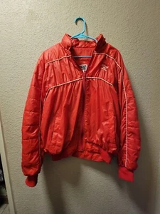 Vintage Smirnoff 1987 Bid Whist Jacke mit verstaubarer Kapuze rot Gr. XL - Bild 1 von 7