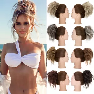 Messy Bun Tousled Hairpiece Donut Synthetic Scrunchie Updo Curly Hair Extensions - Picture 1 of 49