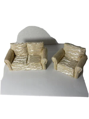 Battat 2 Piece Uphostered Dollhouse Furniture Set-Love Seat & Easy Chair- - Image 1 of 4