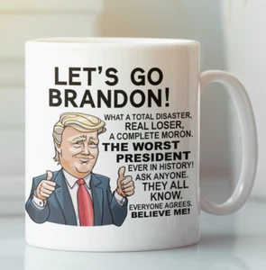 Let's Go Brandon Joe Biden Funny Donald Trump Coffee Mug Republican Gifts Cup - Picture 1 of 2