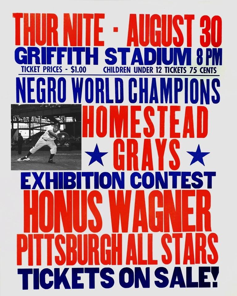 Foto de arte de pared Homestead Grays vs Pittsburgh All Stars (Honus Wagner) - 8x10 Foto 1 de 1