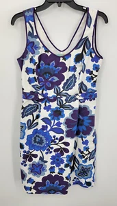 Boden Dress Womens 8 Blue White Sleeveless Twill Artsy Boho Sheath - Picture 1 of 9