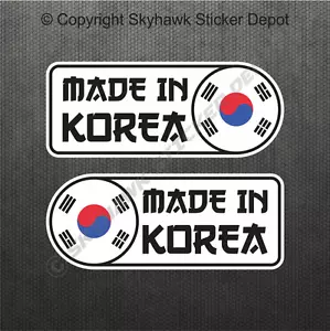 Made In Korea Car Sticker Set Vinyl Decal Flag Sticker For Hyundai Genesis, Kia - Picture 1 of 2