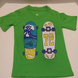 Camiseta de patineta verde Revolution - Surf's Up para niño - XS 4/5 - Imagen 1 de 4