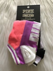 NEW Victorias Secret~PINK~ Ultimate No Show Socks Set 2pr Purple And Pink