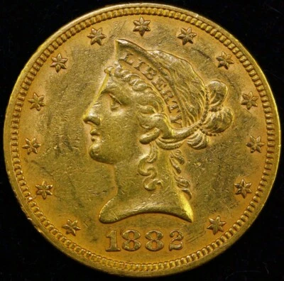 1882 $10 Dollar Liberty Head Gold Eagle Coin AU - Image 1 of 2