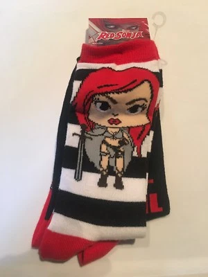 NEW Red Sonja 2 Pair Of Crew Socks Leg Wear NWT - Изображение 1 из 2