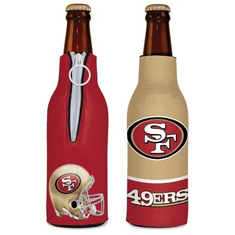 SAN FRANCISCO 49ERS BOTTLE HOLDER COOZIE KOOZIE COOLER WITH ZIPPER NFL LICENSED Cover