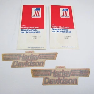QTY 2 Vintage New OEM Harley AMF Gas Fuel Tank Decal Red & Black FXE Shovelhead - Picture 1 of 6