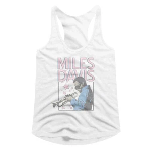 Miles Davis Playing Trumpet Photo Stars Women's Tank Top T Shirt Jazz Music - Picture 1 of 5