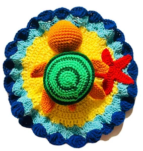 Tortuga Estrella de Mar Seguridad AMOROSA HECHA A MANO CrocheT Manta Bebé-REGALO DUCHA UNISEX - Imagen 1 de 10