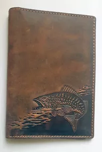 Ausweisetui Brieftasche Fisch Zander Angelschein Naturleder Büffelleder robust - Bild 1 von 7