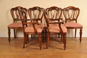 6 Victorian Dining Chairs Admiralty Mahogany - Picture 1 of 10